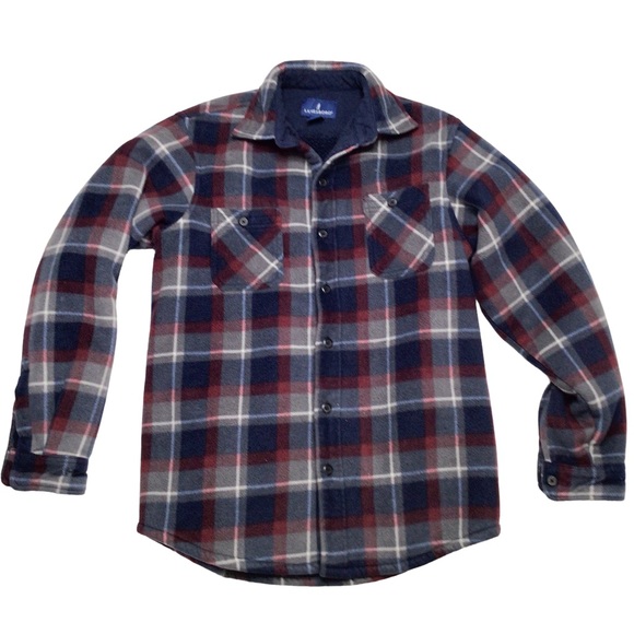 Lanesboro Unisex Plaid Fleece Shirt Jacket Size M - Picture 1 of 10